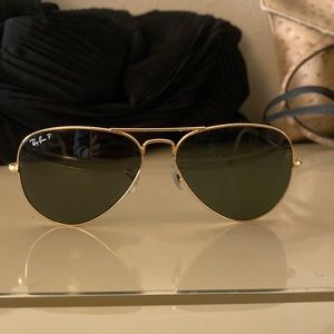 Polarized Ray-Ban aviators large metal 58mm sunglasses